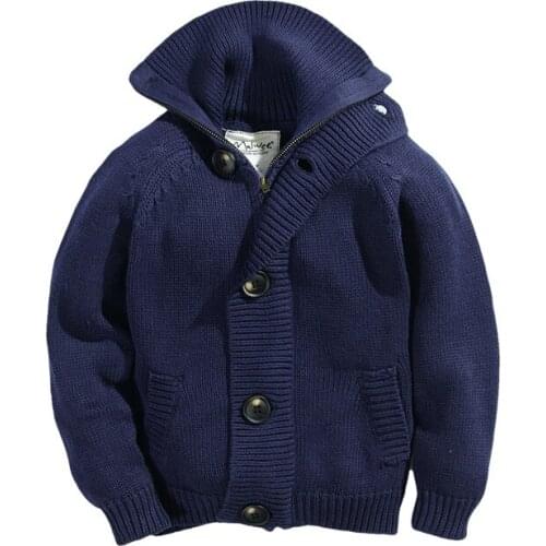 Hot Wholesale Free shipping Fashion Autumn/Winter Long Sleeve Boys Sweater Cardigan Childrens Boy Outwear Thermal 2-7years