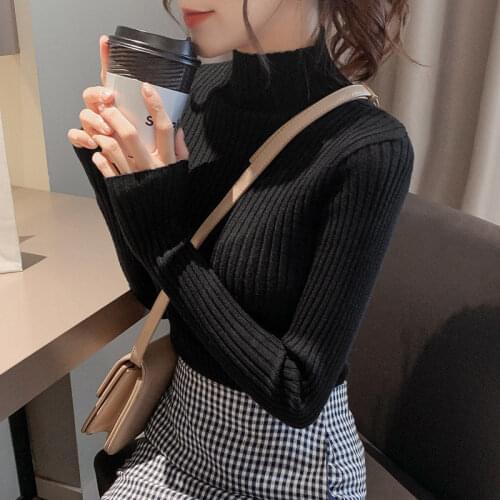 Woman Sweaters Chandails Autumn Winter Sweater Womens Slim Fit Inner Wear Turtleneck Sweater Top Fashionable Stylish