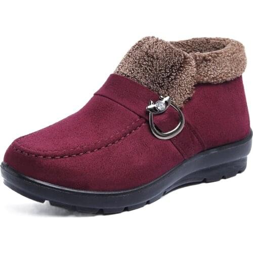 Winter Cloth Shoes WomenS High-Top Non-Slip Thick-Soled Shoes Elderly Warm Cotton Shoes Mom Style 35-42