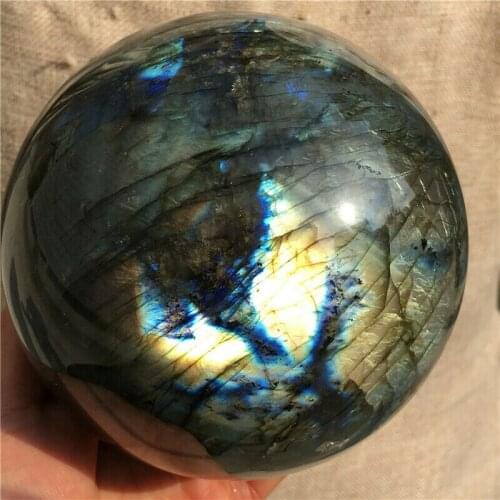 1.12kg Crystal ball Natural flash labradorite Quartz sphere Orb Gem Stone Healing