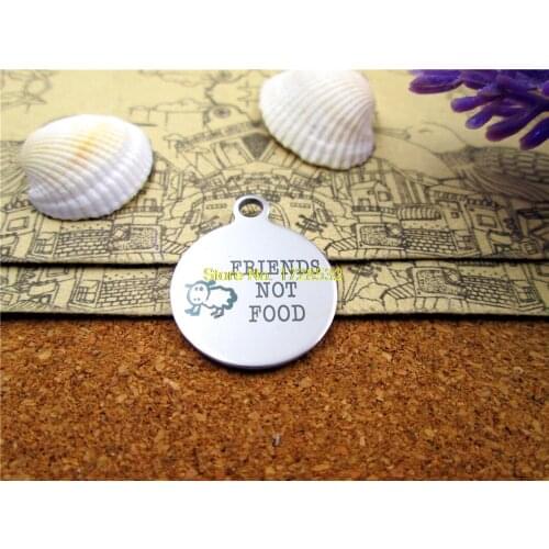 10pcs--stainless steel charms "sheep- friends not food " 5 style for choosing DIY Charms Pendants