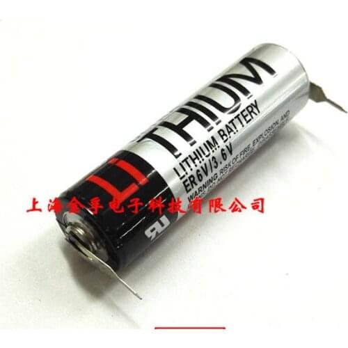 25PCS/lot 100% Original New ER6V 3.6V 2000mAh PLC Battery With Pins Free Shipping