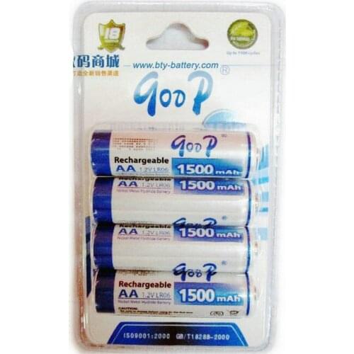 4pcs/lot Free Shipping GD Brand 1500mah AA Size Ni-MH Rechargeable Battery 1.2v for Electric Shaver