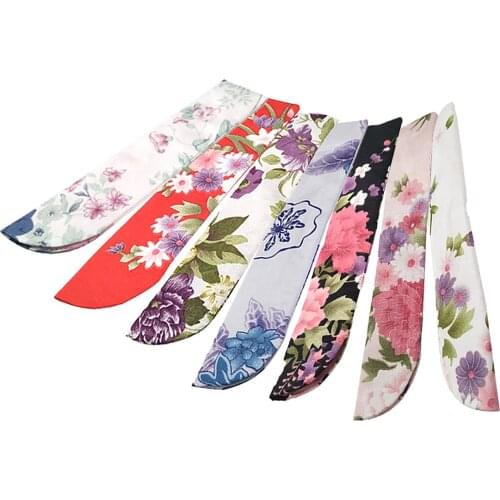 5pcs Silk Folding Chinese Hand Fan Bag Retro Style Dustproof Elegant Handheld Fan Holder Protector Pouch Case Cover Decor