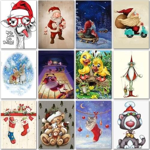 5D DIY Diamond painting set new Year Christmas Santa Claus Full Round Diamond mosaic Full Square Diamond embroidery Cross stitch