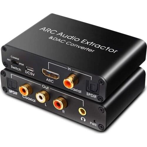 HDMI ARC Audio Extractor DAC Adapter Fiber Coaxial 3.5mm Headphone Converter HDMI ARC Adapter And DAC Converter Video Cables