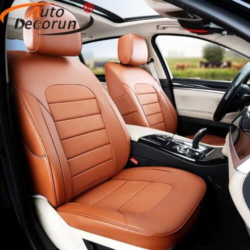 AutoDecorun 17PCS/Set Genuine Leather Seat Covers for Volvo XC60 Accessories Seat Cover for Car Cushion Protector 2009 2010-2018