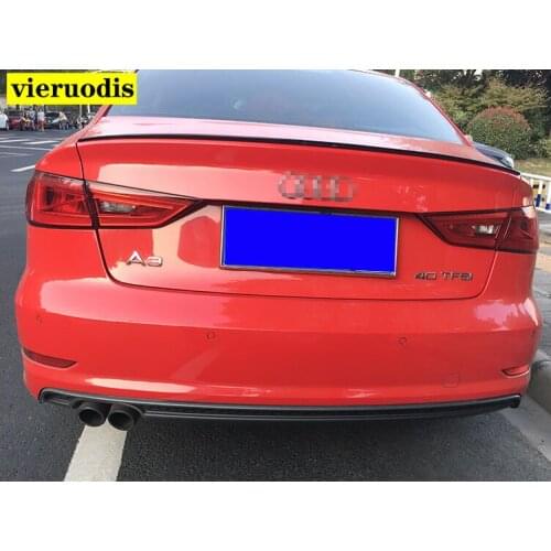 Car Carbon Fiber Rear Spoiler For Audi A3 S3 Sedan Tail Trunk Wing Lip Black And White Spoiler 2014 2015 2016 2017 2018 2019