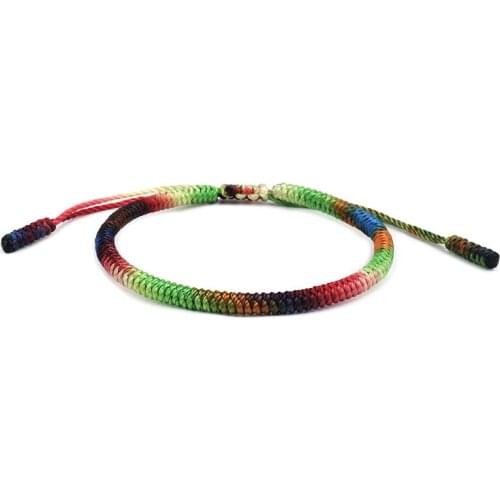 DIY Handmade Lucky Rope Bracelet 7 Chakra Yoga Charm Bracelet Tibetan Buddhist Lucky Bracelets & Bangles For Women Men