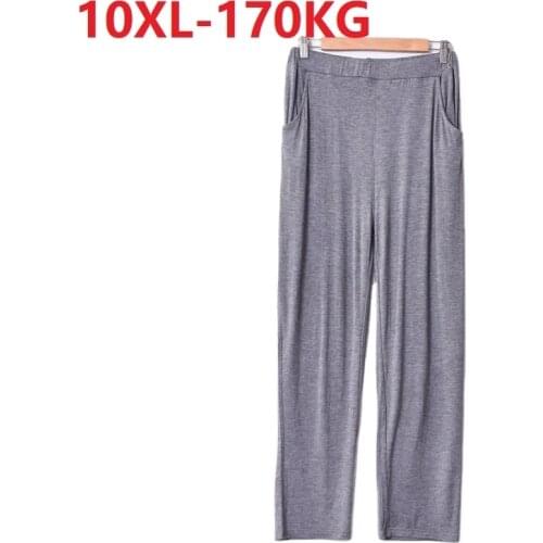 Summer autumn men thin modal bottoms sleep pants homewear elasticity plus size 7XL 8XL 9XL 10XL loose oversize sleep bottoms 70