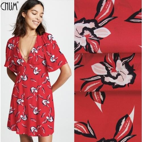 CNUM SCD145 100% Natural Silk Crepe De Chine/ Red Lips /Silk Fabric Width 1.48yd Thickness 16mm/ Unit:Meter