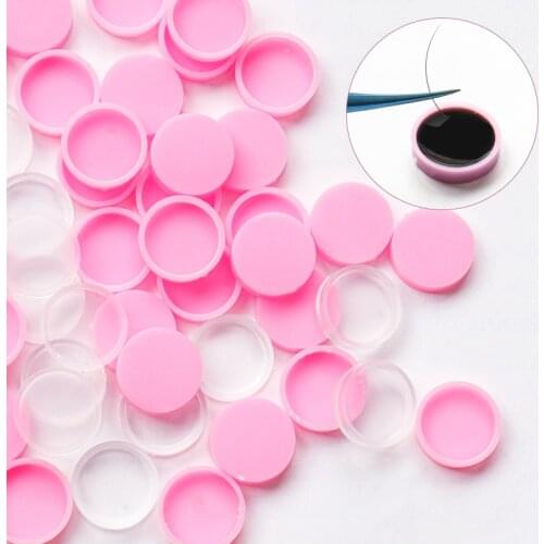 100Pcs/Lot Eyelash Glue Holder Grafting Eye Lashes Quick Individual Blossom Cup Ring Eye Makeup Extension Adhesive Stand Tools