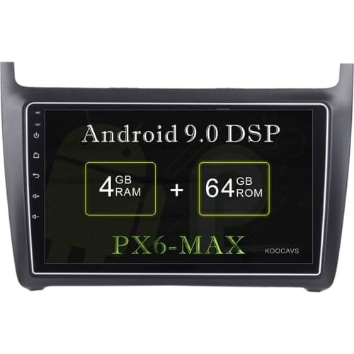 KOOCAVS 10.2" IPS Android 9.0 Car GPS Radio Player for New Polo 2012 2013 2014 with 4GB+64GB Stereo Multimedia Headunit