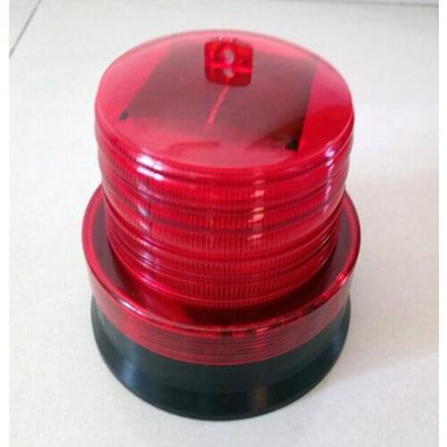 Red lampshade Solar Warning lights Tower Traffic LED Strobe light 12PCS