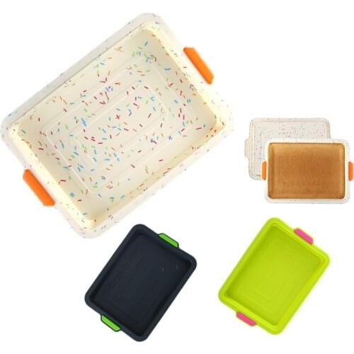 Square Silicone Baking Tray Pan Mold Pan Bread Cake Mold Bakeware Mould DIY Pan Form High Temperature Resistant Cake Tool