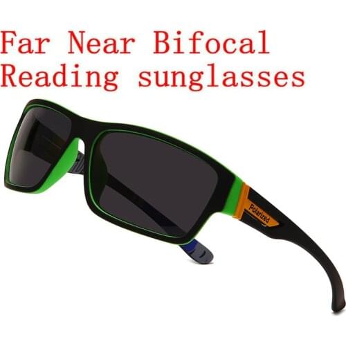 Mens Square Bifocal Reading Sun Glasses Sports Style Full Frame Magnifier Men Women Presbyopic Sunglasses NX