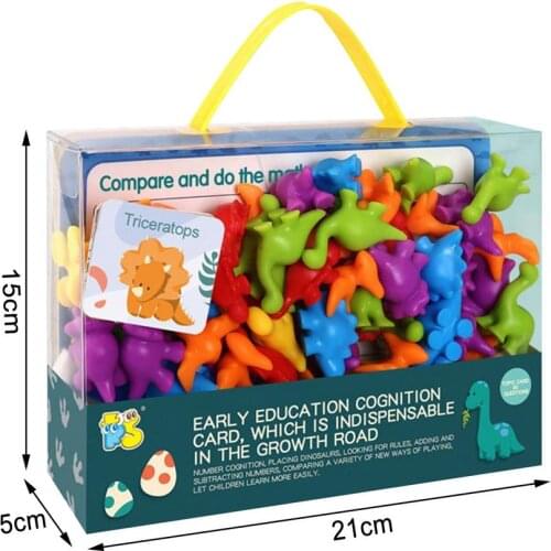 Set Children Montessori Counting Cognitive Early Education Teaching Color Classification Card Soft Dinosaur Animal Vehicle Toys