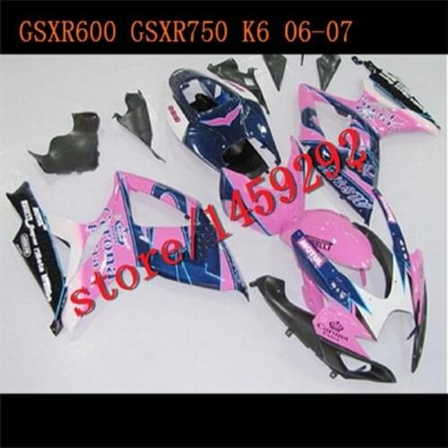 ABS Fairings for GSXR600 06 07 GSXR750 SUZUKI GSX-R600 GSX-R750 2006 2007 pink blue GSXR 600 750 06-07 K6 K7 fairing kits