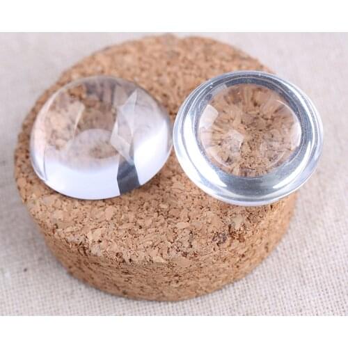 Onwear 10pcs Round Flat Back Transparent Clear half ball Glass Dome Cabochon 25mm diy For Jewelry Making 12mm thick