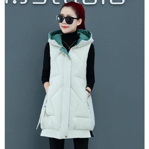 Autumn Coat Womens Warm Vest Spring 2021 New Jacket Female Sleeveless Long Slim Thick Vests Women Waistcoat Black Fashion