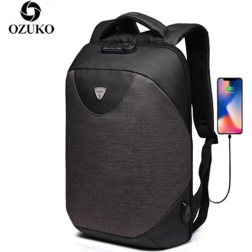 OZUKO Men Backpack Anti Theft 15.6 Laptop Backpacks Male USB Charging Schoolbag Teenage Waterproof Travel Bags Women Mochilas