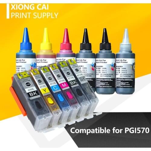 PGI570 CLI571 Refillable ink cartridge For Canon PGI-570 CLI-571 PGI-570XL CLI-571XL for Canon PIXMA MG5750 MG5751 MG5752