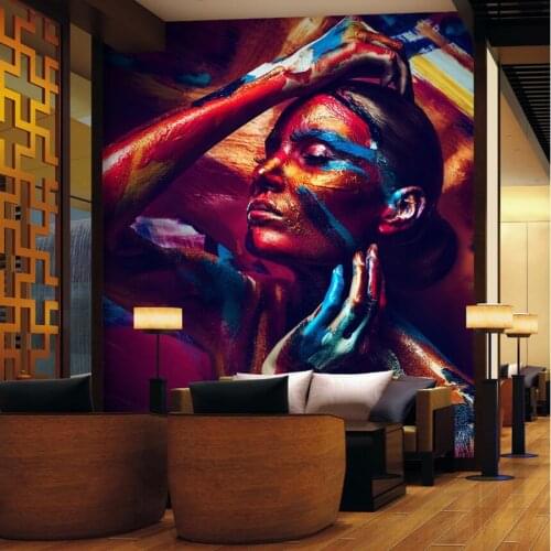 Custom 3D wallpaper mural abstract character graffiti bar cafe personality background wall large mural porch decorative painting