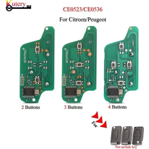 Kutery Remote Key Circuit Board For Citroen For Peugeot 2Buttons 433MHZ ID46 CE0523 PCF7941 Chip CE0536 PCF7961 Chip ASK/FSK