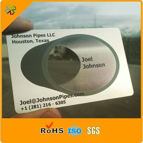 Size as custom thick 0.8mm stainless steel material special cutting out metal cards printing factory