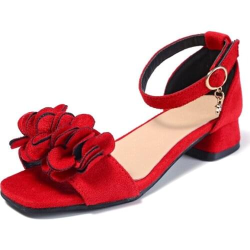 Girls Sandals 2019 Beach ChildrenS Shoes Princess Flower Kids Sandals Summer Shoes Girl High Heels 4 5 7 8 9 10 11 12 Year Old