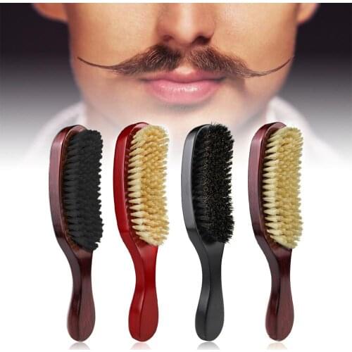 Bristle Wave Hair Beard Brush Hair Comb Wooden Handle Large Curved Comb Men Natural Bristle Combs Hair Styling Tools