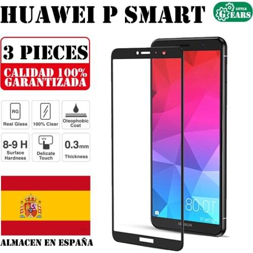 Huawei P smart Set 3 Pieces Full Tempered Glass Screen Protector Ultra Thin Scratch Protection