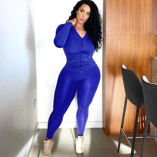Fitness Casual 2 Piece Set Tracksuit Women Clothes Hooded Jacket Top and Pants Sportswear Jogger Two Piece Outfits Chandal Mujer