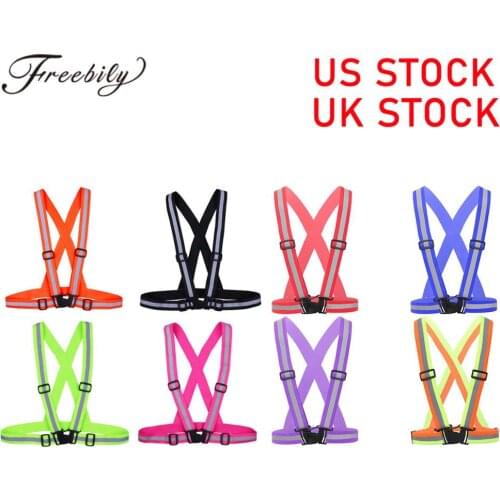Reflective Safety Belt Vest High Visibility Elastic Adjustable Unisex Outdoor Reflective Vest for Running Walking Cycling Sport