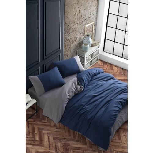 Navy blue Gray Ranforce Double Personality Comforter Bedding Sets Sheet Duvet Cover Luxury FulL