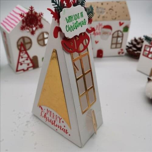 Triangle box Cutting Dies New Christmas for card making Stencils For DIY Scrapbook paper craft knife mould blade punch dies