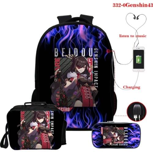 Genshin Impact Printing School Backpack Large-capacity Funny Schoolbag for Boys Girls Laptop Backpacks Teen Waterproof Backpacks