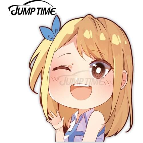 Jump Time 13 x12cm Vinyl Car Stickers Lucy Cartoon Avatar Car Peeker Decals Cute Wiper Refrigerator Waterproof Car Accessories