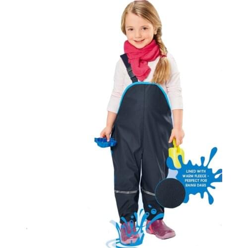 Girls Boy Waterproof Overalls Cotton Padded Trousers Outdoor Pants German Quality Kid Windproof Pants Rain 98-128 European size