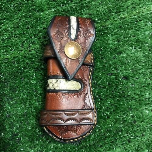 High quality First Layer Leather Knife Cover Scabbard Browning Triple Blade Fold Outdoor EDC High Quality Tool Pliers Clamp Case