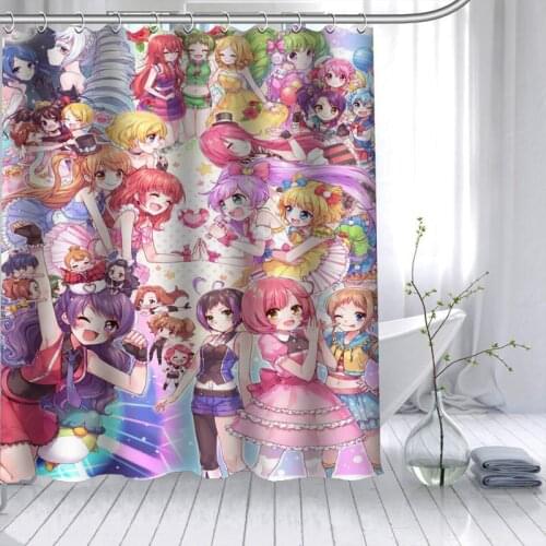 Pripara Anime Girl Shower Curtain 3D Waterproof Polyester Fabric Bath Curtain High Defintion Printing 12 Hooks For The Bathroom