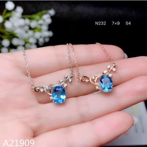 KJJEAXCMY boutique jewels 925 sterling silver jewelry womens natural topaz necklace pendant support detection luxury new