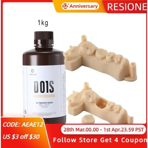 ResioneD01S Dental Model Resin Scratch Resistance 3d UV Resin Liquid For Elegoo Phrozen Anycubic Resin 3d Printer Resin