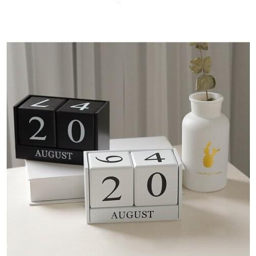 1PC Home Daily-use Manual Wooden Combination Small Desk Calendar Desktop Decoration Ornament Wood Craft JL 208