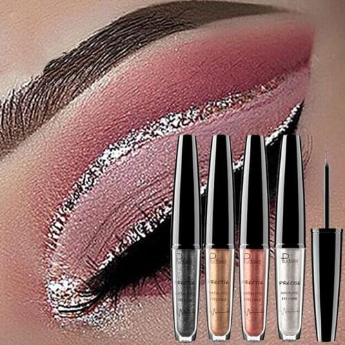 1 Piece New Colorful Glitter Gold Silver 16 Colors Waterproof Shimmer Liquid Eyeliner Eye Makeup Cosmetic Women Beauty Tool