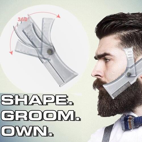 1Pc Rotatable Beard Styling Comb Facial Care Shaving Men Beard Shaping Template Tools for Hair Beard Trim