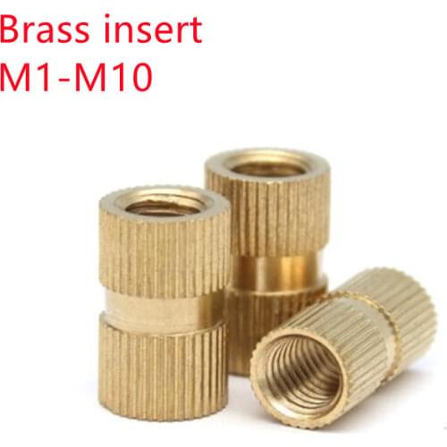 100pcs/50pcs/20pcs M1 M1.2 m1.4 M2 M2.5 M3 M4 M5 M6 M8 Brass insert nut Injection Molding Brass Knurled Thread Inserts Nuts