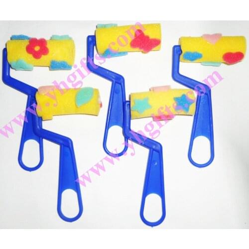 12PCS/LOT,Mixed design art sponge roller stamp,Paint brushes,Paint stamps,Art tools,Kindergarten crafts.8x15cm,Kids toys