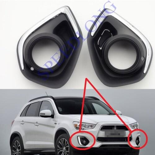2 Pcs/Pair chrome Front bumper Fog Lamp Light Cover frame for Mitsubishi ASX 2016