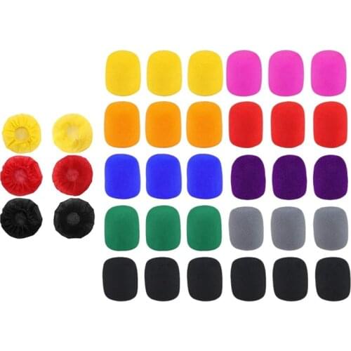 250 Pcs Disposable Microphone Cover for KTV Recording Room News, 200 Pcs Red-Yellow-Black & 50 Pcs Random Colors